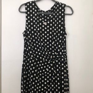 Talbots Polka Dot Faux Wrap Dress Sz L